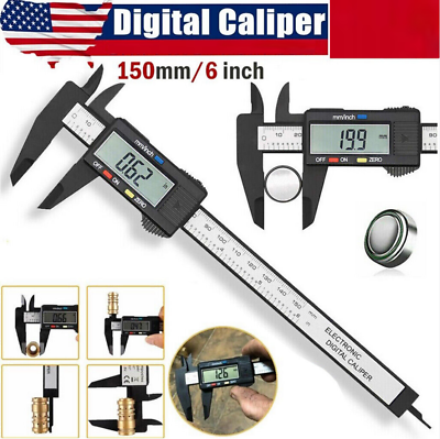 #ad 6quot; 150mm Digital Caliper Micrometer LCD Gauge Vernier Electronic Measuring Ruler