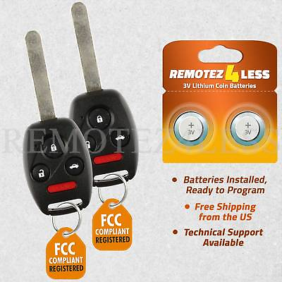 #ad 2 New Uncut for Honda Civic Remote Key Fob Keyless Entry Replacement Transmitter