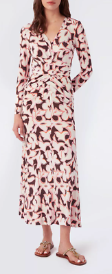 #ad Diane Von Furstenberg Long Sleeve A Line Midi Dress MSRP 438