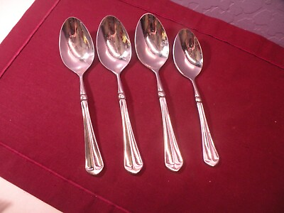 #ad Mikasa Stainless French Countryside 3 Place Oval Soup Spoons 1 Teaspoon