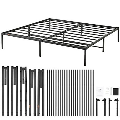 #ad VEVOR King Size Bed Frame 14 inch Metal Bed Frame Platform 1500 lbs Noise Free