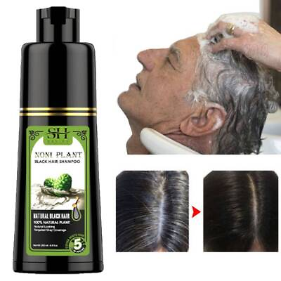 #ad Natural Herbal 250ml Black Hair Color Dye Shampoo Permanent Coloring for Unisex