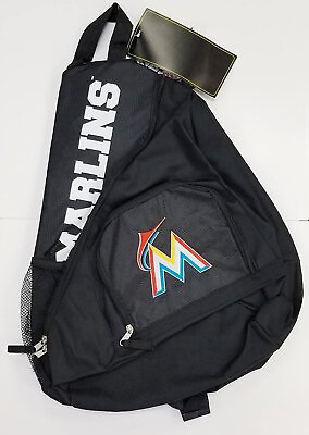 #ad Miami Marlins Premium Backpack Heavy Duty Sling Design Nylon Baseball