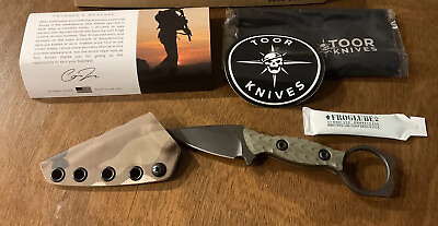 #ad Toor Knives Viper Covert Carbon Finished Blade D2 Steel Covert Green G 10