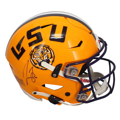 #ad Joe Burrow Autographed LSU Tigers Authentic Yellow Speed Flex Helmet Fanatics