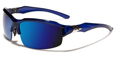 #ad Mens Sunglasses Rectangle Blue Tech Lenses Sport Semi Rimless Casual Driving