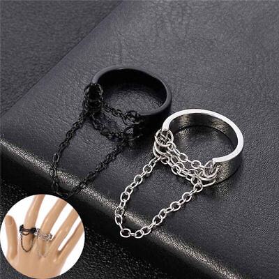 #ad Jewelry Punk Cool Adjustable Open Accessories Ring Men Women Rings Chain