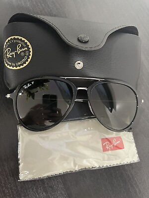 #ad AViATOR Sunglasses RAY BAN Classic Black POLARIZED LENS 58mm Standard SIze