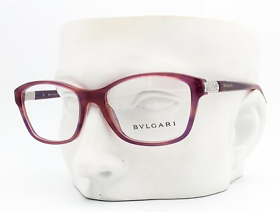 #ad Bvlgari 4070B 5254 Eyeglasses Glasses Violet Swirl w Swarovski Crystals 52mm