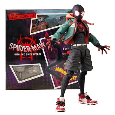 #ad Spider Man Action Figure Miles Morales Into The Spider Verse Toy Gift With Box $32.99