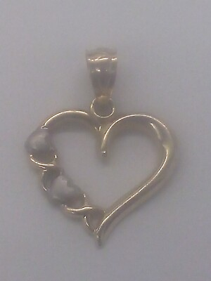 #ad 14k Pendant With Two tone White Gold Hearts 11 16quot; × 9 16quot;