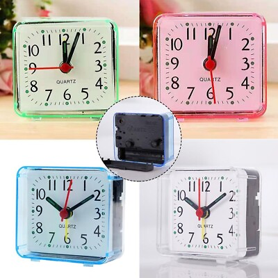 #ad Brand New Alarm Clock Wake Up Clocks Small Square PVC 1 Pcs Candy Colors