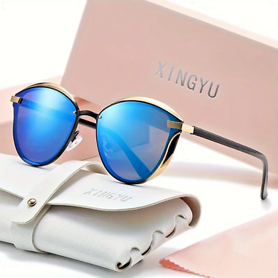 #ad XINGYU Polarized Cat Eye Sunglasses For Women Mirrored Fashion case
