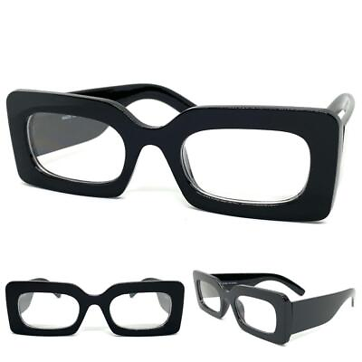 #ad Men or Women Classy Elegant Retro Style Clear Lens EYE GLASSES Thick Black Frame