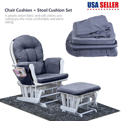 #ad Cotton Cushion Set For Baby Nursery Relax Rocker Rocking Chair Glider Ottoman