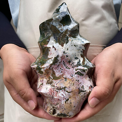 #ad 1900g Natural Ocean Jasper Flame Quartz Crystal Freedom Stand Reiki Healing $114.10