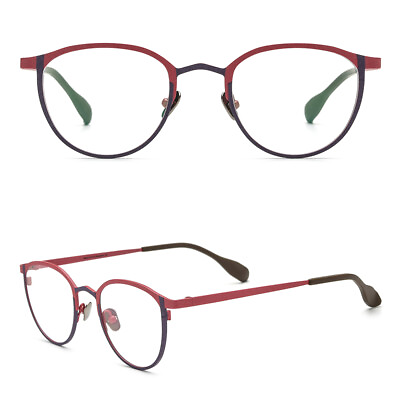 #ad Pure Titanium Glasses round Retro Optical Glasses Frame Eyeglass Frames O