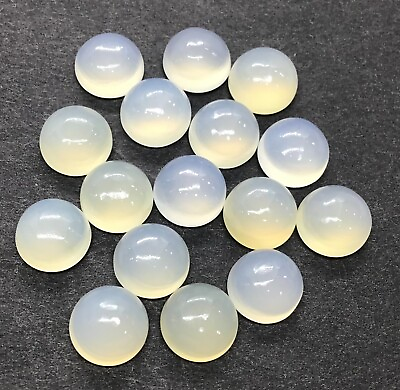 #ad White Chalcedony Round Flat Back AAA Natural Loose Gemstone For Making Jewelry