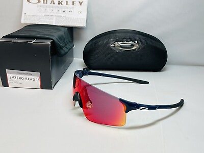 #ad New Oakley Evzero Blades sunglasses Navy Frame Prizm Road Lens Origins Collectio