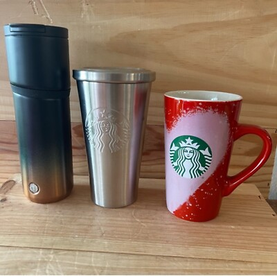 #ad STARBUCKS Bundle of Ombre Thermo Stainless Steel Cup and Valentine’s Mug
