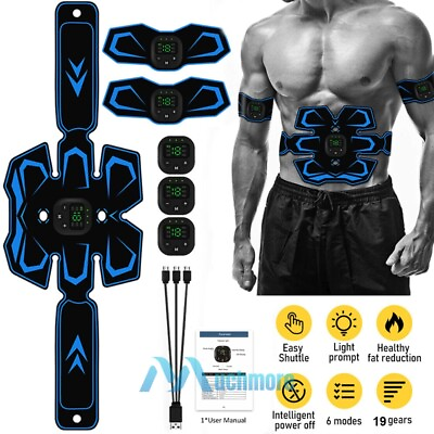 #ad EMS Muscle Stimulator Belt Waist Trainer Abs Workout Equiptment Home Gym Gear US