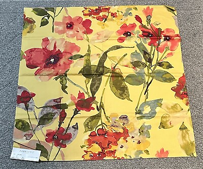 #ad Fabricut Fabric Sample Remnant Your Love Watercolor Floral Cotton Yellow Spring