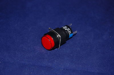 #ad 2PCS 16MM RED ROUND Latching Maintain PUSH BUTTON LED ILLUMINATED 24V DC 5 PINS