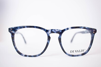 #ad DI VALDI DVO8123 50 Blue Tortoise Round Plastic Eyeglasses Frame 52 19 140