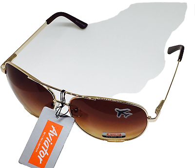 #ad New Big Size Aviator Sunglasses Gold Color M5007G