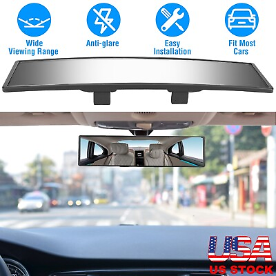 #ad 11quot; Car Clip on Mirror Rear View Wide Angle Rearview Baby Blind Spot Anti glare