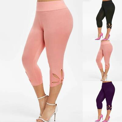 #ad Plus Size Womens Stretch Skinny 3 4 Pants Ladies Summer Sport Underwear Trousers