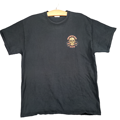 #ad Huntington Beach Men#x27;s Live or Die Skull T Shirt Black L Short Sleeve Crew Neck