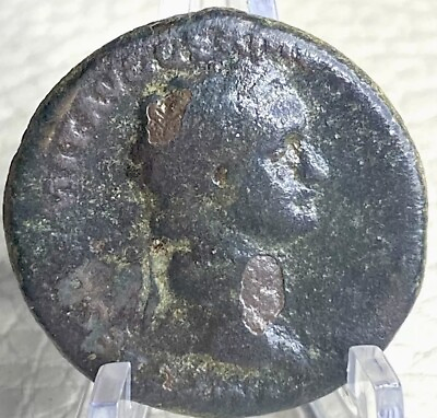 #ad Authentic Large Ancient Roman Empire Coin Emperor Domitian 81 96AD Dupondius As