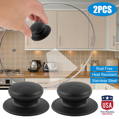 #ad 2Pcs Universal Kitchen Cookware Crock Pot Pan Lid Cover Grip Knob Handle