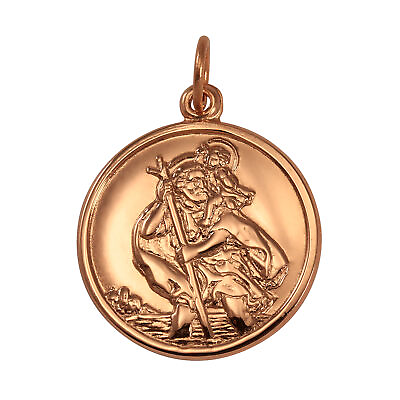 #ad 9ct Rose Gold St Christopher Pendant