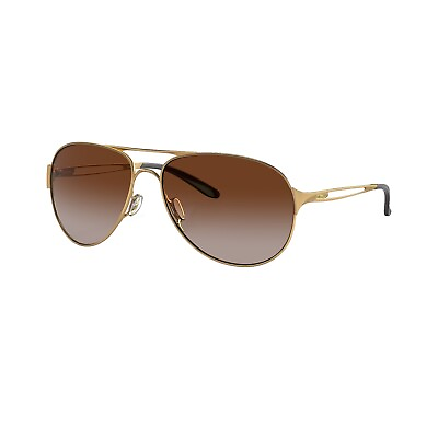 #ad NEW Oakley Caveat Womens Polished Gold Metallic Pilot Sunglasses OO4054 $190