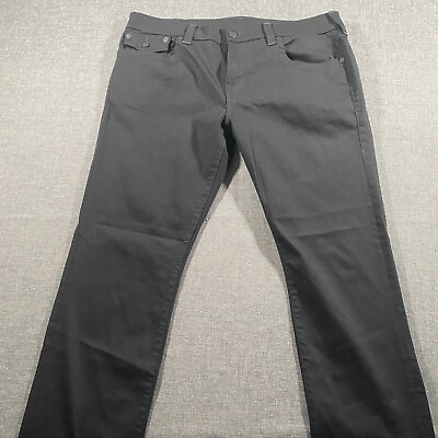 #ad True Religion Ricky Relaxed Straight Jeans Mens Size 38 Black Denim NWOT