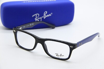 #ad NEW RAY BAN JUNIOR RB 1531 3748 BLACK BLUE AUTHENTIC EYEGLASSES W CASE 46 16
