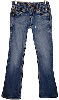 #ad Rock Revival Womens Patti Boot Cut Jeans 27 Medium Wash Distressed Low Rise