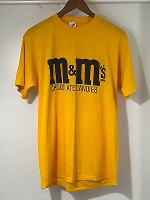#ad VTG 80#x27;s 90#x27;s M amp; M#x27;s Single Stitch T Shirt XL Yellow Jerzees