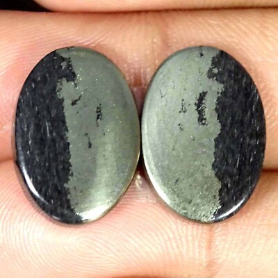 #ad Natural Apache Gold Gemstone 19.30 Cts Loose Oval Cabochon Pair Africa 13x18x3mm