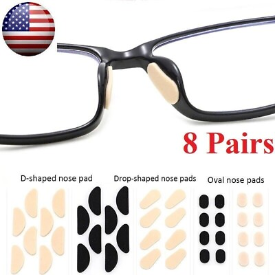 #ad 8 Pairs Anti slip Foam Stick On Nose Pads For Eyeglasses Sunglasses Glasses