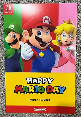 #ad Super Mario Poster Official Nintendo Mar10 day Mario Day Poster 11quot; x 17quot;