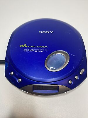 #ad Sony CD Walkman ESP Max D E350 Blue Portable CD Player Tested amp; Works