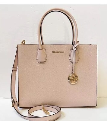 #ad MICHAEL Michael Kors Mercer Large Saffiano Leather Tote Bag Soft Pink NWT🌺