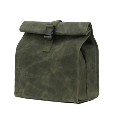 #ad Durable Waxed Canvas Lunch Bags Eco friendly Reusable Lunch Box with Adjustab...