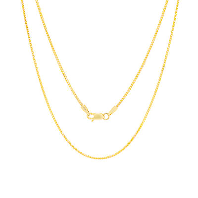 #ad 14K Yellow Gold Solid 1.5mm Franco Diamond Cut Franco Spiga Necklace Chain 20quot;