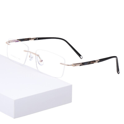 #ad Fashion Designer Men Rimless Spectacle Eyeglasses Frames Optical Eyewear RX Able