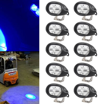 #ad 10pcs Blue Forklift Truck LED Light Warehouse Safety Warning Working Spot Lamp