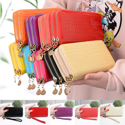 #ad Womens Long Wallet Clutch Leather Card Holder Phone Purse Handbag Wristlet Bags